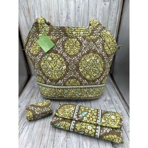 3 Piece SET - VERA BRADLEY Side by Side Bag SITTIN' IN A TREE RETIRED crossbody